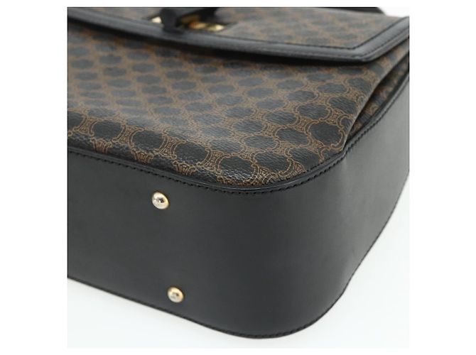 Céline Borsa a mano in tela Macadam CELINE in pelle PVC nera e oro Auth 178597A Nero D'oro - vista 10