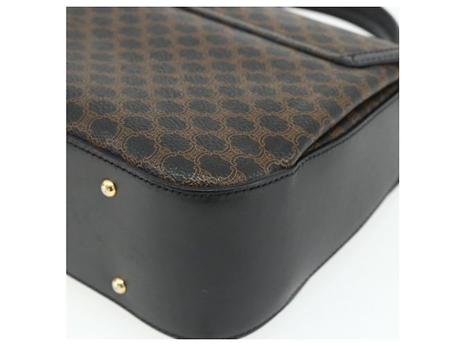 Céline Borsa a mano in tela Macadam CELINE in pelle PVC nera e oro Auth 178597A Nero D'oro - vista 12