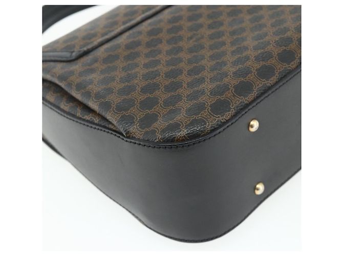 Céline Borsa a mano in tela Macadam CELINE in pelle PVC nera e oro Auth 178597A Nero D'oro - vista 13