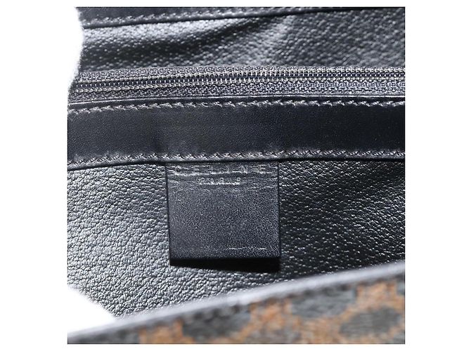 Céline Borsa a mano in tela Macadam CELINE in pelle PVC nera e oro Auth 178597A Nero D'oro - vista 15