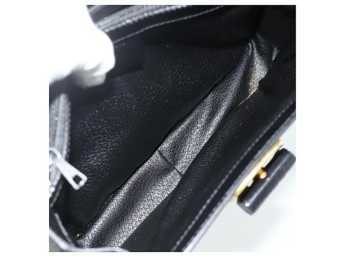 Céline Borsa a mano in tela Macadam CELINE in pelle PVC nera e oro Auth 178597A Nero D'oro - vista 16