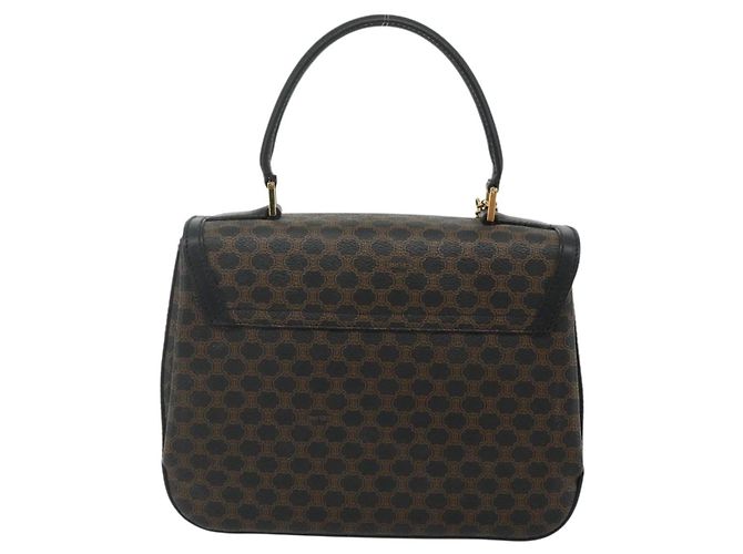 Céline Borsa a mano in tela Macadam CELINE in pelle PVC nera e oro Auth 178597A Nero D'oro - vista 3