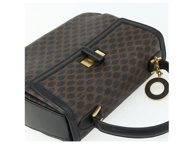 Céline Borsa a mano in tela Macadam CELINE in pelle PVC nera e oro Auth 178597A Nero D'oro - vista 6