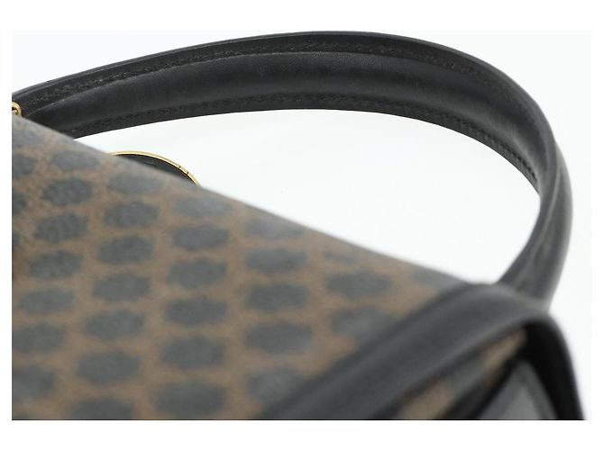 Céline Borsa a mano in tela Macadam CELINE in pelle PVC nera e oro Auth 178597A Nero D'oro - vista 8