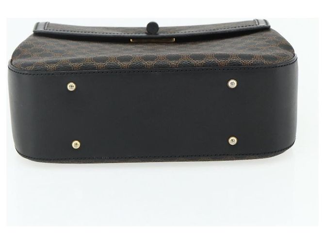 Céline Borsa a mano in tela Macadam CELINE in pelle PVC nera e oro Auth 178597A Nero D'oro - vista 9