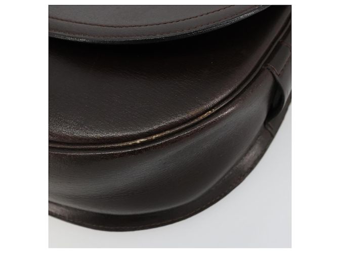 Borsa a Spalla Christian Dior in Pelle Marrone Scuro Oro Auth 178017 D'oro - vista 10