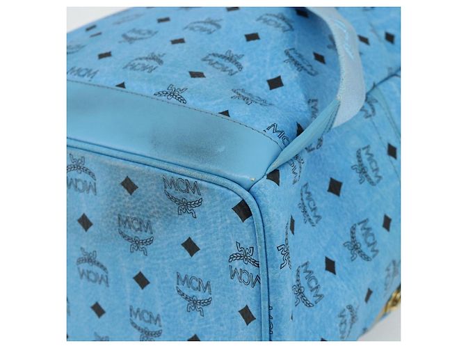 MCM Vicetos Logogramm Rucksack PVC Hellblau Gold Auth 178560 Golden - Ansicht 14