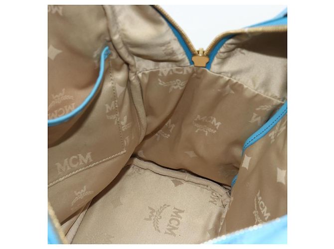MCM Vicetos Logogramm Rucksack PVC Hellblau Gold Auth 178560 Golden - Ansicht 21