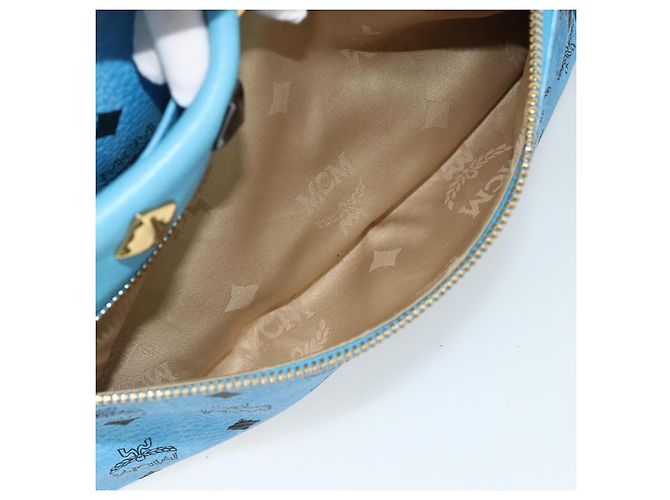 MCM Vicetos Logogramm Rucksack PVC Hellblau Gold Auth 178560 Golden - Ansicht 25