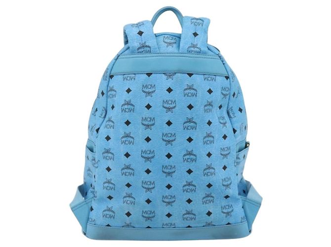 MCM Vicetos Logogramm Rucksack PVC Hellblau Gold Auth 178560 Golden - Ansicht 3