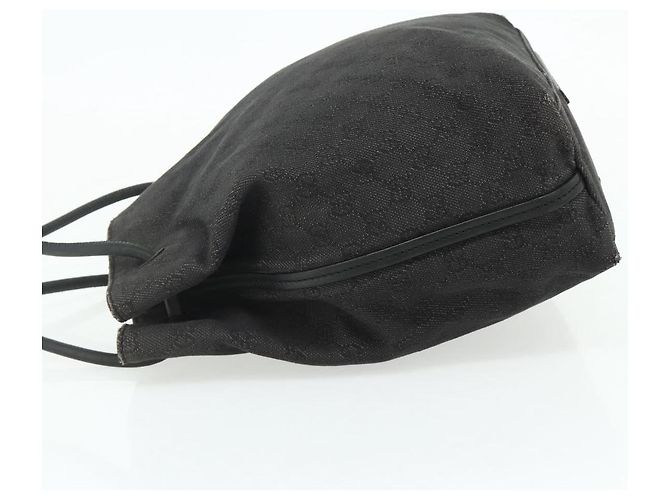 Borsa Tote GG Canvas Gucci Nera 101341 Auth 177247 Nero - vista 4