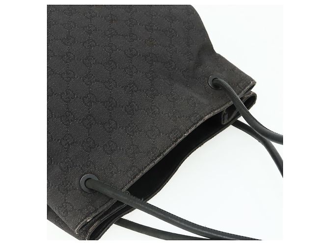 Borsa Tote GG Canvas Gucci Nera 101341 Auth 177247 Nero - vista 6