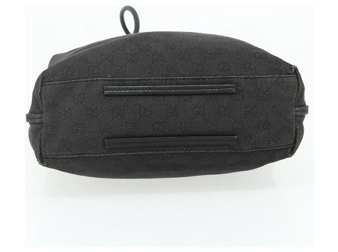 Borsa Tote GG Canvas Gucci Nera 101341 Auth 177247 Nero - vista 9