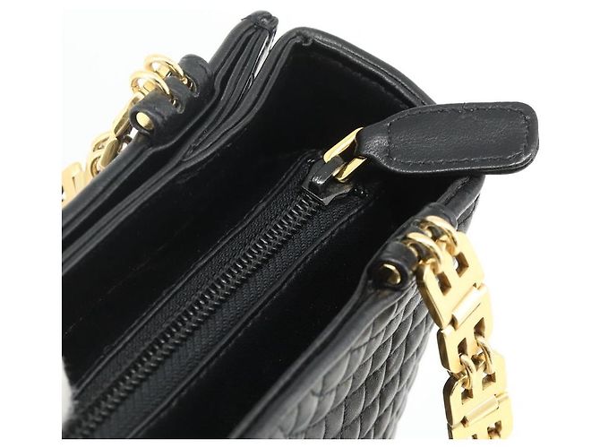 BALLY Borsa a Spalla in Pelle Nera e Oro Auth 158223 Nero D'oro - vista 14