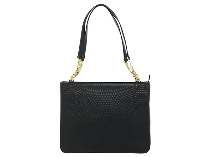 BALLY Borsa a Spalla in Pelle Nera e Oro Auth 158223 Nero D'oro - vista 2