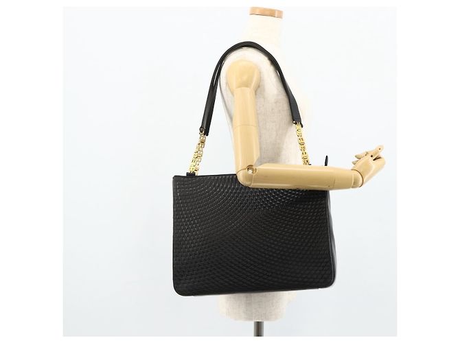 BALLY Borsa a Spalla in Pelle Nera e Oro Auth 158223 Nero D'oro - vista 22