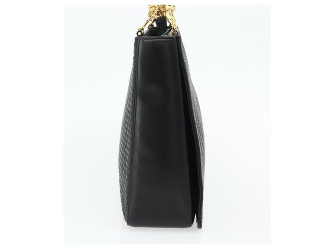 BALLY Borsa a Spalla in Pelle Nera e Oro Auth 158223 Nero D'oro - vista 4