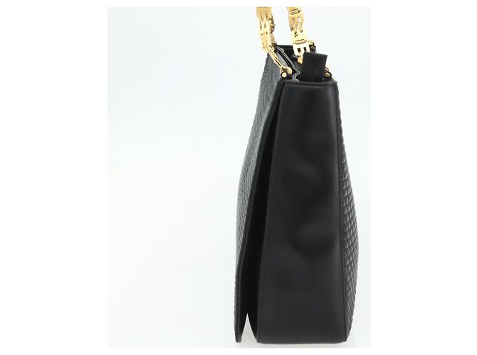 BALLY Borsa a Spalla in Pelle Nera e Oro Auth 158223 Nero D'oro - vista 5