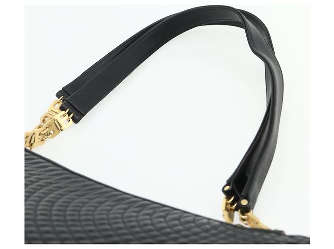 BALLY Borsa a Spalla in Pelle Nera e Oro Auth 158223 Nero D'oro - vista 8