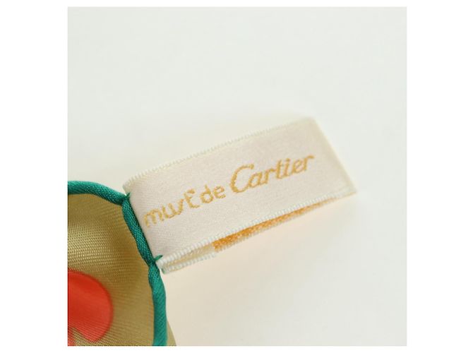 Sciarpa in seta khaki Auth am11464A di CARTIER Cachi - vista 13