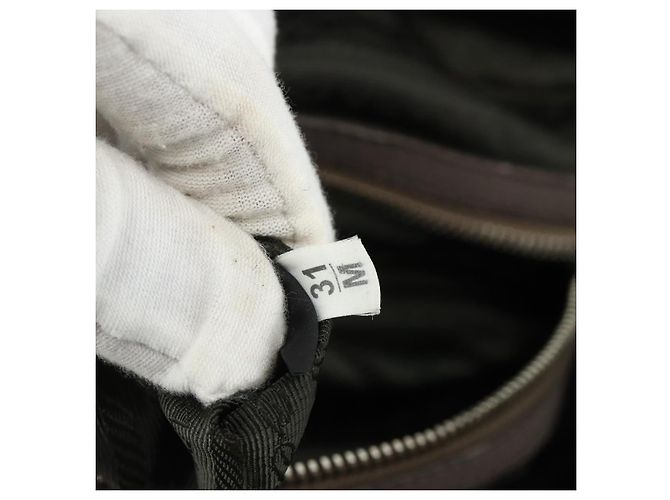 PRADA Geraffte Handtasche aus Leder 2-Wege Grau Silber Auth 178080A Braun - Ansicht 12