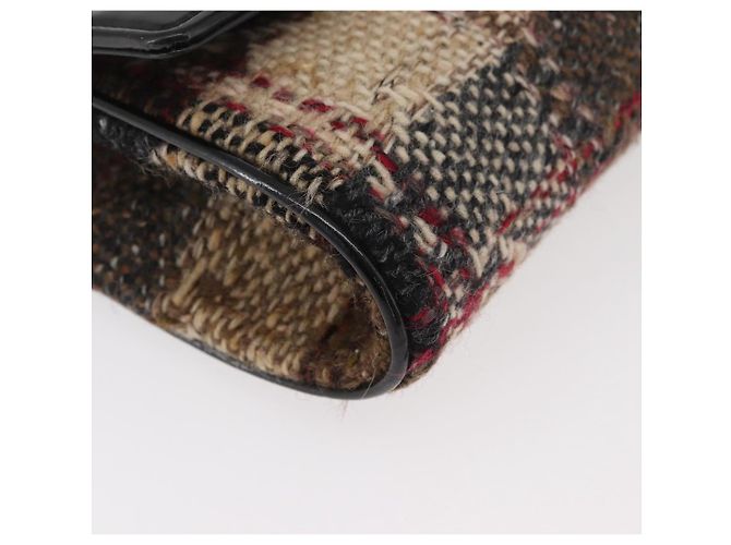 Borsa a Spalla BURBERRY Tweed Oro Beige Auth 177012 D'oro - vista 10