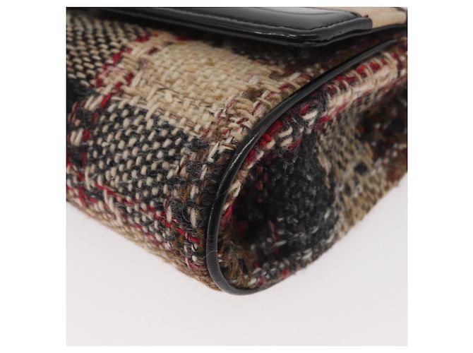 Borsa a Spalla BURBERRY Tweed Oro Beige Auth 177012 D'oro - vista 11