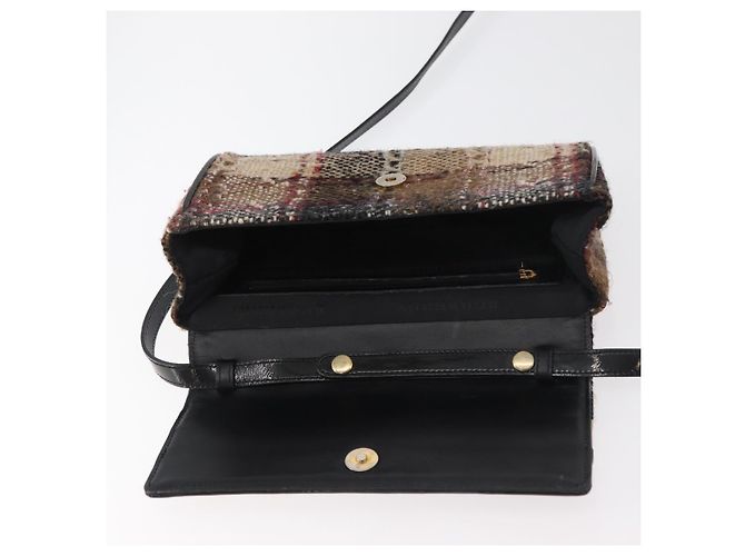 Borsa a Spalla BURBERRY Tweed Oro Beige Auth 177012 D'oro - vista 15
