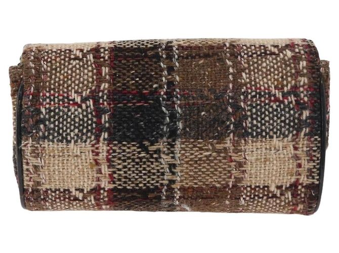 Borsa a Spalla BURBERRY Tweed Oro Beige Auth 177012 D'oro - vista 3