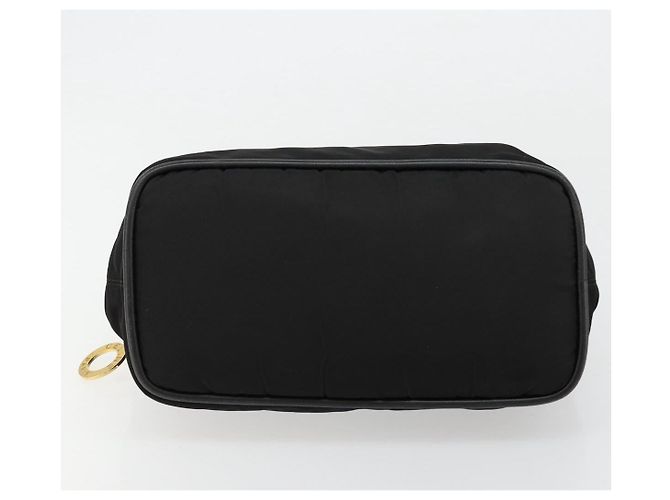 Céline Borsa a mano Celine Circle in nylon nero e oro Auth 178010 D'oro - vista 9