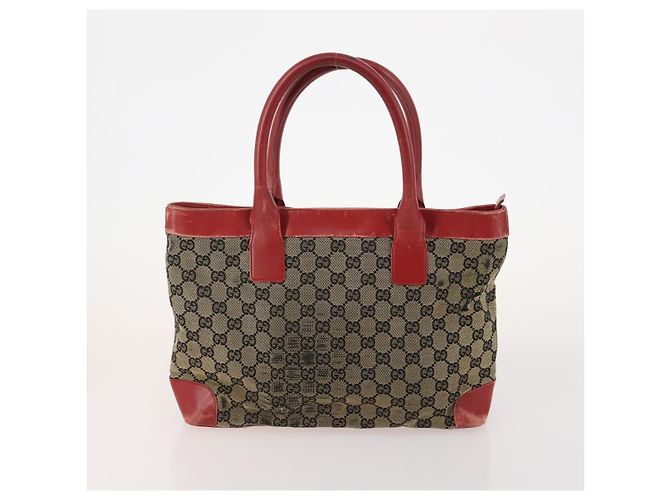 Borsa a Spalla GG Canvas Gucci Nylon 3 Pezzi Beige Nero Auth ti3900 - vista 10