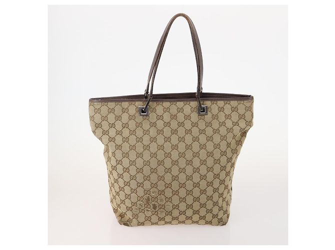 Borsa a Spalla GG Canvas Gucci Nylon 3 Pezzi Beige Nero Auth ti3900 - vista 2