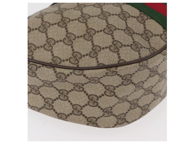 Borsa Gucci GG Supreme Web Sherry Line in PVC beige e oro 10 2 3840 Auth 178471 D'oro - vista 10
