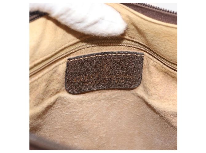 Borsa Gucci GG Supreme Web Sherry Line in PVC beige e oro 10 2 3840 Auth 178471 D'oro - vista 16