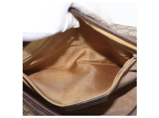 Borsa Gucci GG Supreme Web Sherry Line in PVC beige e oro 10 2 3840 Auth 178471 D'oro - vista 21