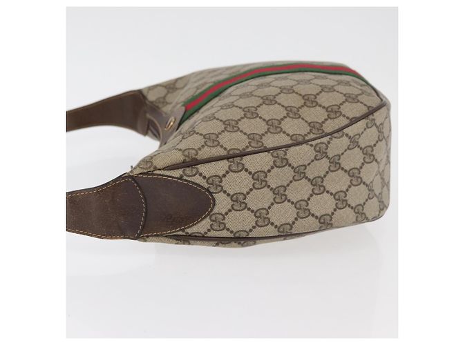 Borsa Gucci GG Supreme Web Sherry Line in PVC beige e oro 10 2 3840 Auth 178471 D'oro - vista 5