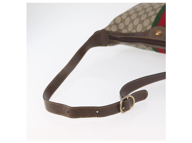 Borsa Gucci GG Supreme Web Sherry Line in PVC beige e oro 10 2 3840 Auth 178471 D'oro - vista 7