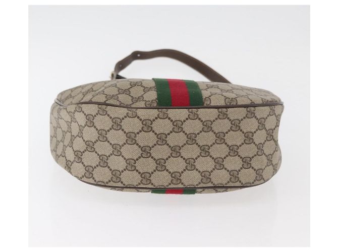 Borsa Gucci GG Supreme Web Sherry Line in PVC beige e oro 10 2 3840 Auth 178471 D'oro - vista 9