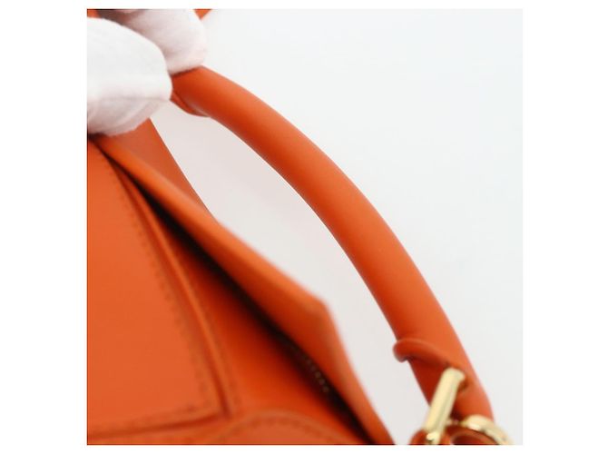 LOEWE - Mini borsa in pelle Ghibli Howl's Calcifer Puzzle 2way Arancione Auth 167270SM D'oro - vista 14