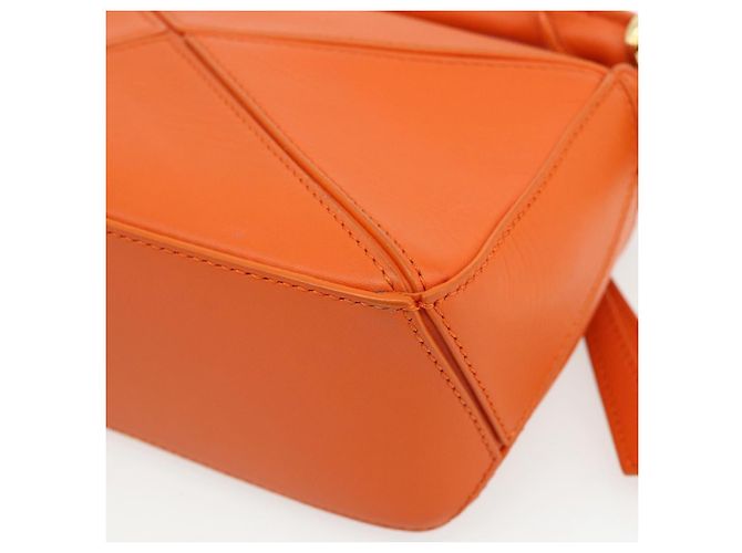 LOEWE - Mini borsa in pelle Ghibli Howl's Calcifer Puzzle 2way Arancione Auth 167270SM D'oro - vista 18