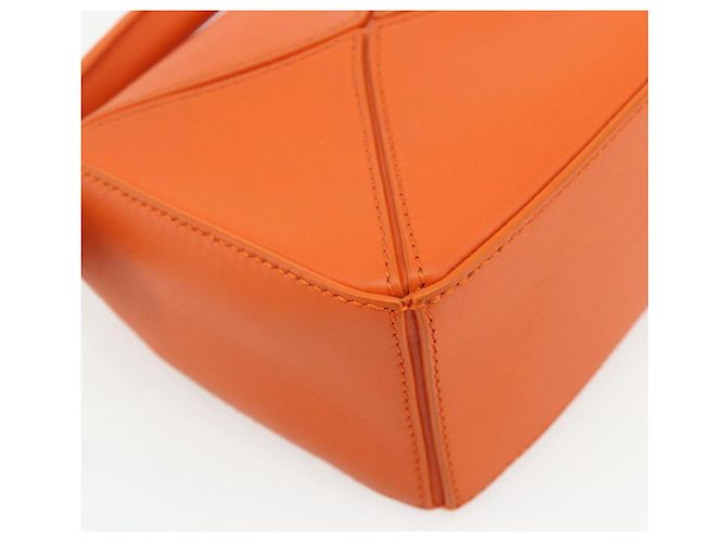 LOEWE - Mini borsa in pelle Ghibli Howl's Calcifer Puzzle 2way Arancione Auth 167270SM D'oro - vista 19