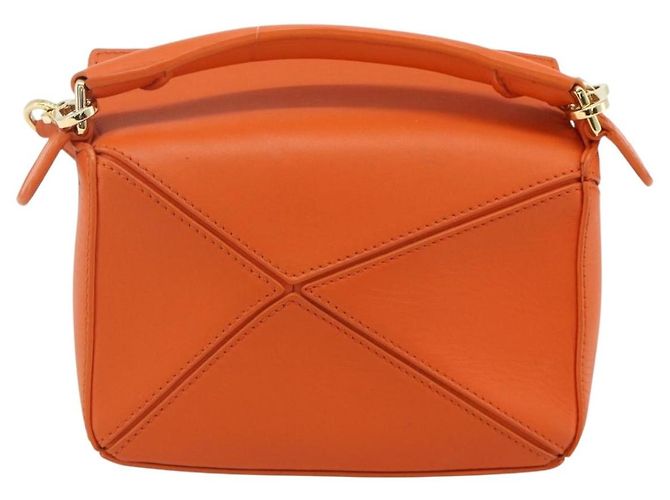 LOEWE - Mini borsa in pelle Ghibli Howl's Calcifer Puzzle 2way Arancione Auth 167270SM D'oro - vista 2