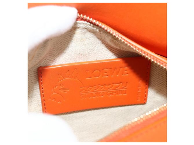 LOEWE - Mini borsa in pelle Ghibli Howl's Calcifer Puzzle 2way Arancione Auth 167270SM D'oro - vista 22