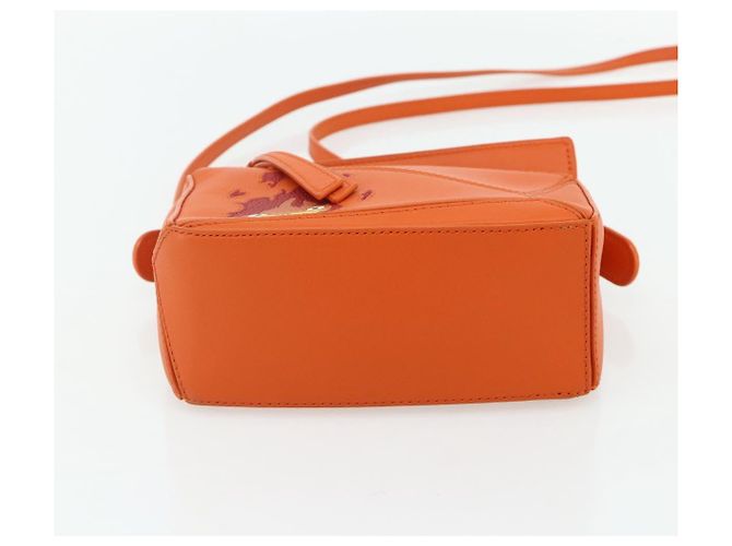LOEWE - Mini borsa in pelle Ghibli Howl's Calcifer Puzzle 2way Arancione Auth 167270SM D'oro - vista 5