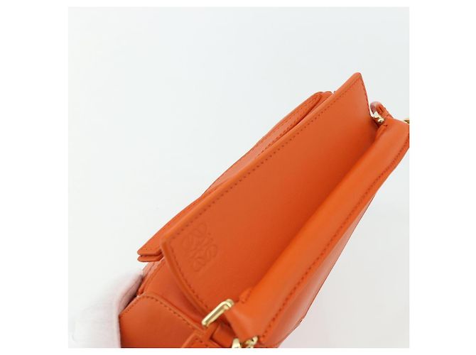LOEWE - Mini borsa in pelle Ghibli Howl's Calcifer Puzzle 2way Arancione Auth 167270SM D'oro - vista 6