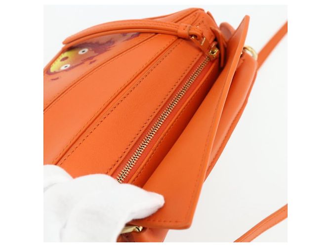 LOEWE - Mini borsa in pelle Ghibli Howl's Calcifer Puzzle 2way Arancione Auth 167270SM D'oro - vista 7