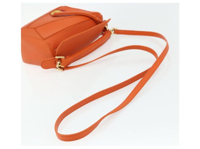 LOEWE - Mini borsa in pelle Ghibli Howl's Calcifer Puzzle 2way Arancione Auth 167270SM D'oro - vista 9