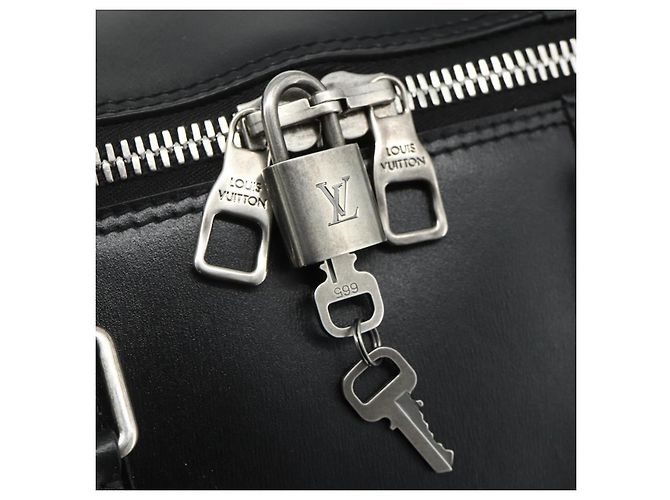 LOUIS VUITTON Borsa Keepall Bandoulière 50 in Pelle Nera M55268 Auth 167262SM Nero - vista 24