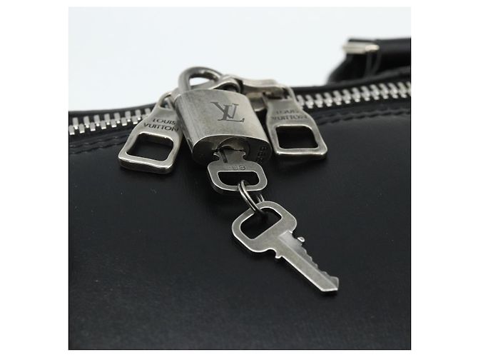 LOUIS VUITTON Borsa Keepall Bandoulière 50 in Pelle Nera M55268 Auth 167262SM Nero - vista 25