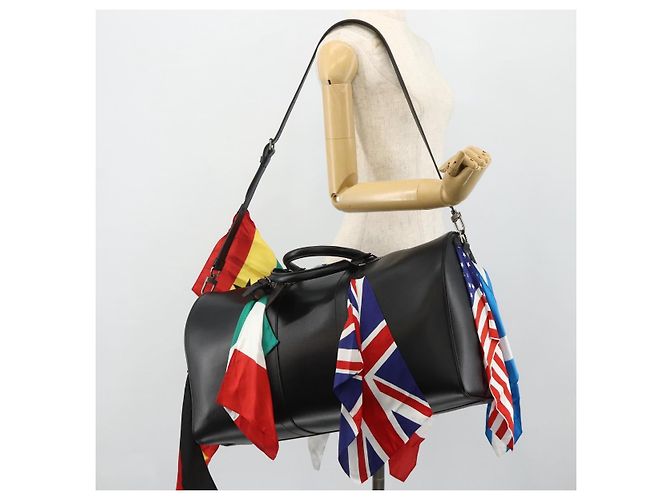 LOUIS VUITTON Borsa Keepall Bandoulière 50 in Pelle Nera M55268 Auth 167262SM Nero - vista 32